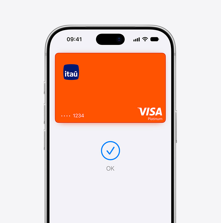 Uma imagem parcial da tela do iPhone mostra o Mastercard sendo usado no Apple Pay