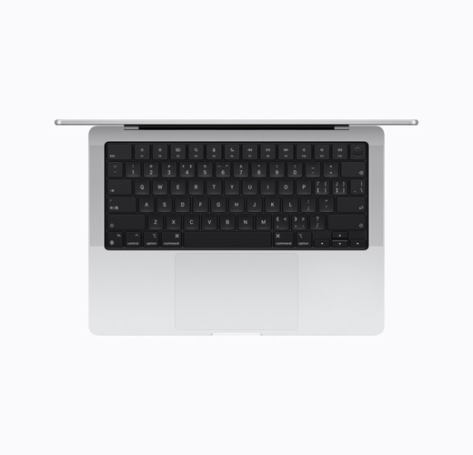 MacBook, silverfärgad, övre insida, öppen