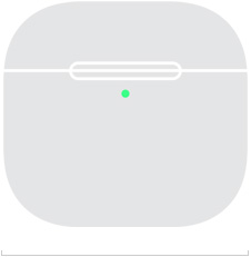 Ilustración de la parte frontal del estuche de los AirPods 5 donde se ve el ancho de 50.1 mm.