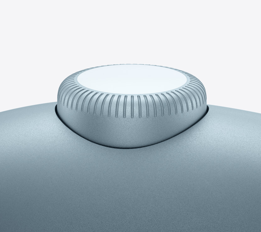 Slúchadlá AirPods Max 2, modrá farba, detailný záber na korunku Digital Crown