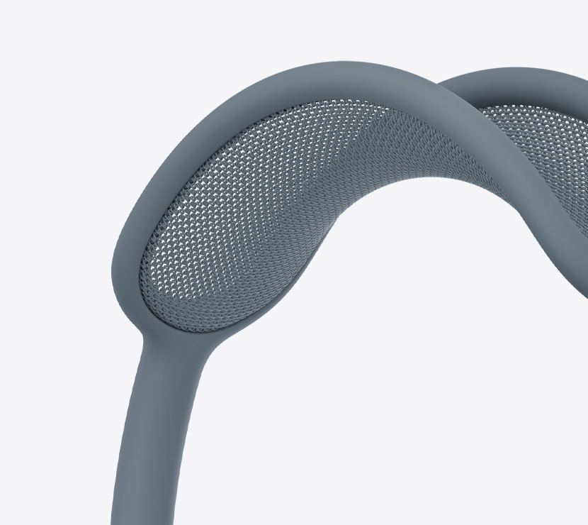 Slúchadlá AirPods Max 2, modrá farba, detailný záber na sieťovinu klenby