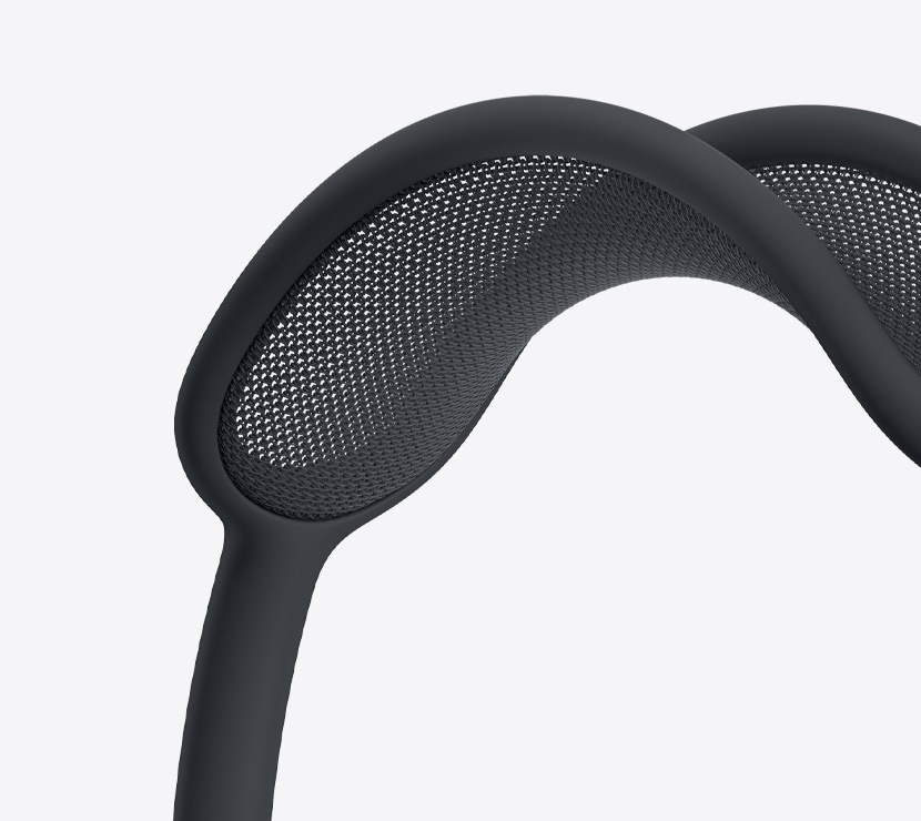 Slúchadlá AirPods Max 2, polnočná farba, detailný záber na sieťovinu klenby