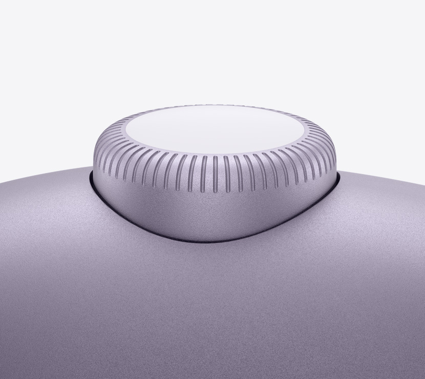 Slúchadlá AirPods Max 2, fialová farba, detailný záber na korunku Digital Crown