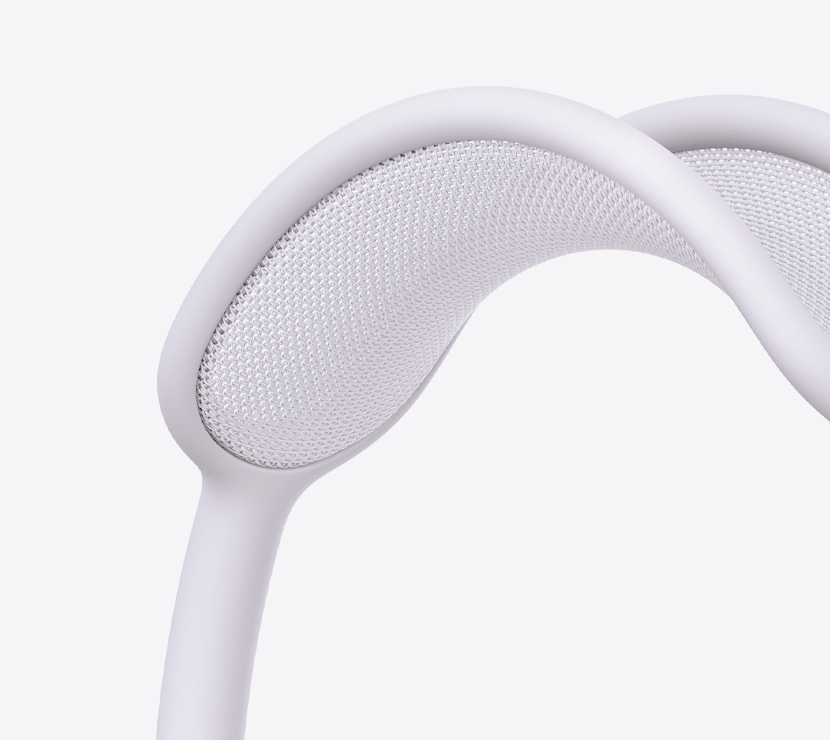 Slúchadlá AirPods Max 2, fialová farba, detailný záber na sieťovinu klenby