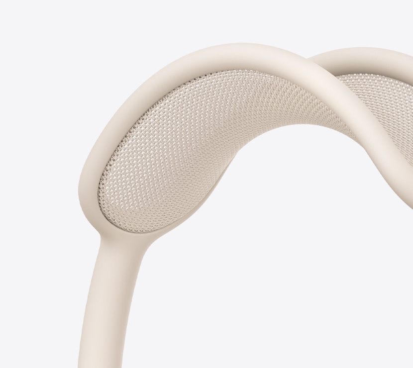 Slúchadlá AirPods Max 2, hviezdna biela farba, detailný záber na sieťovinu klenby