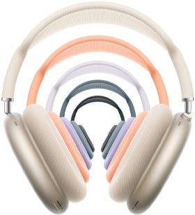 AirPods&nbsp;Max&nbsp;2, slúchadlá na&nbsp;uši, fialová farba, náušníky, teleskopické ramená, klenba