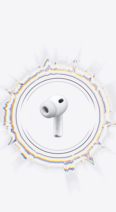 AirPods Pro 3, rozvibrovaný kruh symbolizujúci zvuk
