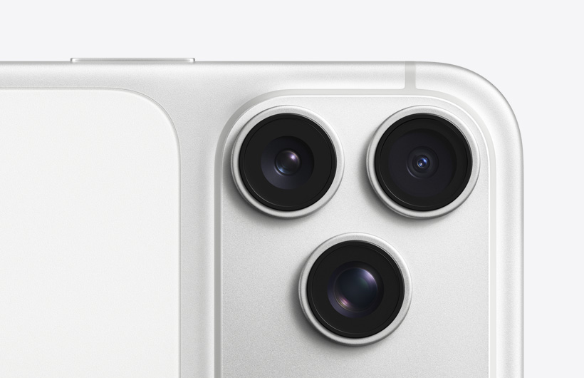 iPhone 17 Pro, argent, face arrière, système caméra pro, trois objectifs