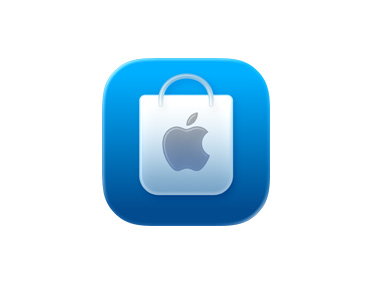 Apple Store-appen, ikon med kasse, blå