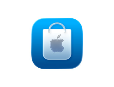 App Apple Store, ícono de bolsa, azul