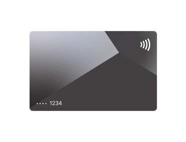 Credit Card, Apple logo at top left, cardholder name middle left, card chip middle right